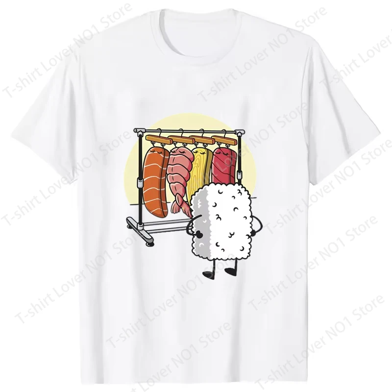 Sushi Wardrobe T Shirt Women Men Funny High Quality T-shirt Sushi Graphic T Shirts Loose Short-sleeve T Shirt Summer Loose Tops