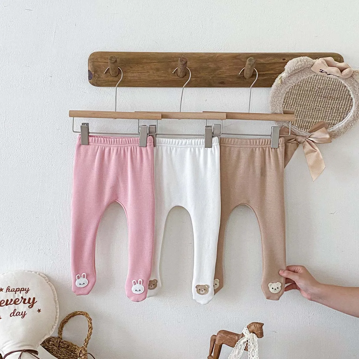 Otoño e Invierno bebé terciopelo dibujos animados oso Leggings calcetines niños y niñas lindo todo-fósforo grueso pantimedias cálidas medias para recién nacidos