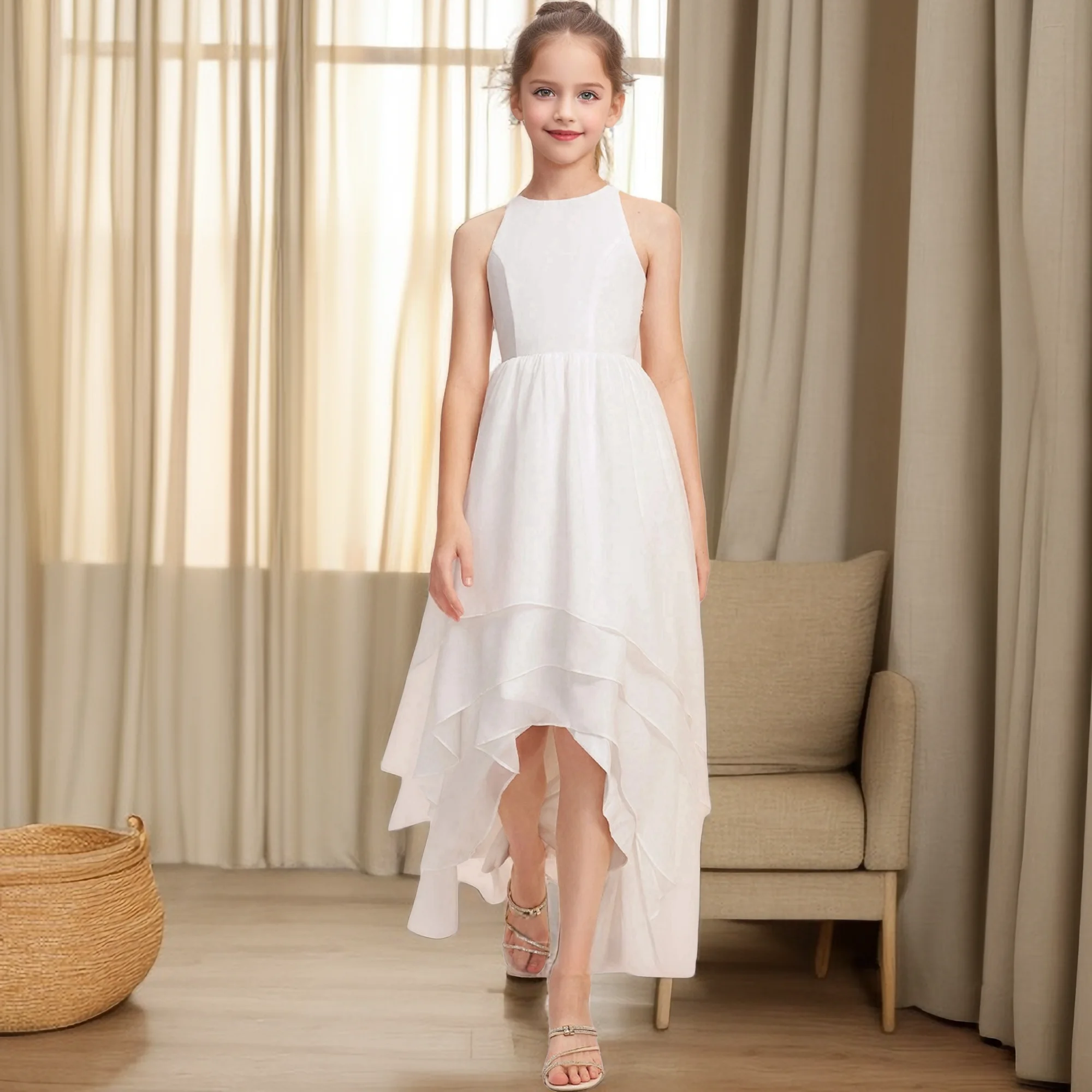 

Kid Chiffon Junior Bridesmaid Dress For Wedding Festivity Celebration Prom Night Birthday Party Ball Banquet Pageant Flower Girl