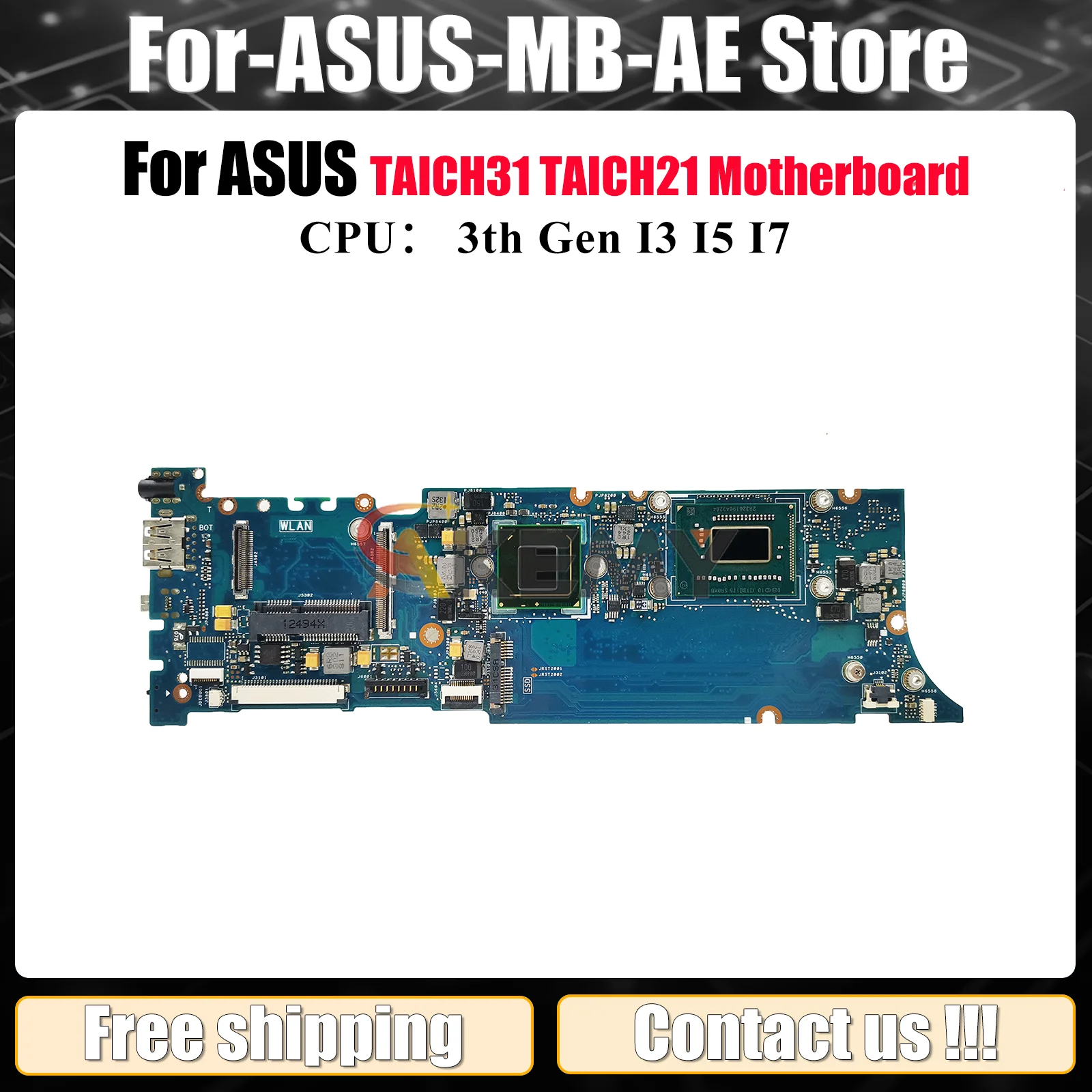 

TAICHI21 Материнская плата для ноутбука ASUS ZenBook TAICH21 TAICH31 TAICHI Материнская плата для ноутбука с процессором I3 I5 I7 100% тестирование ОК быстрая доставка