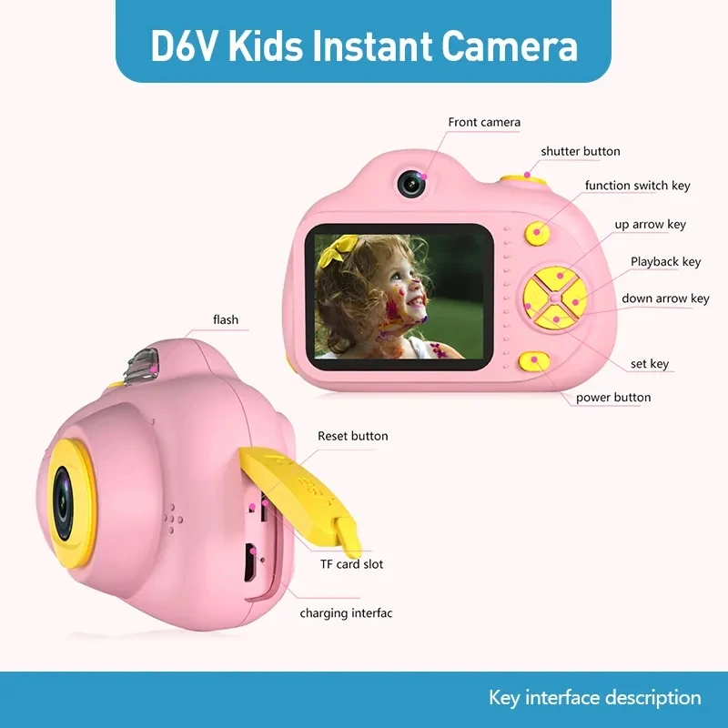 Cámara de vídeo Digital HD para niños pequeños, Mini cámara de Selfie de 1080P, grabadora de vídeo de Navidad y cumpleaños, juguetes para niños