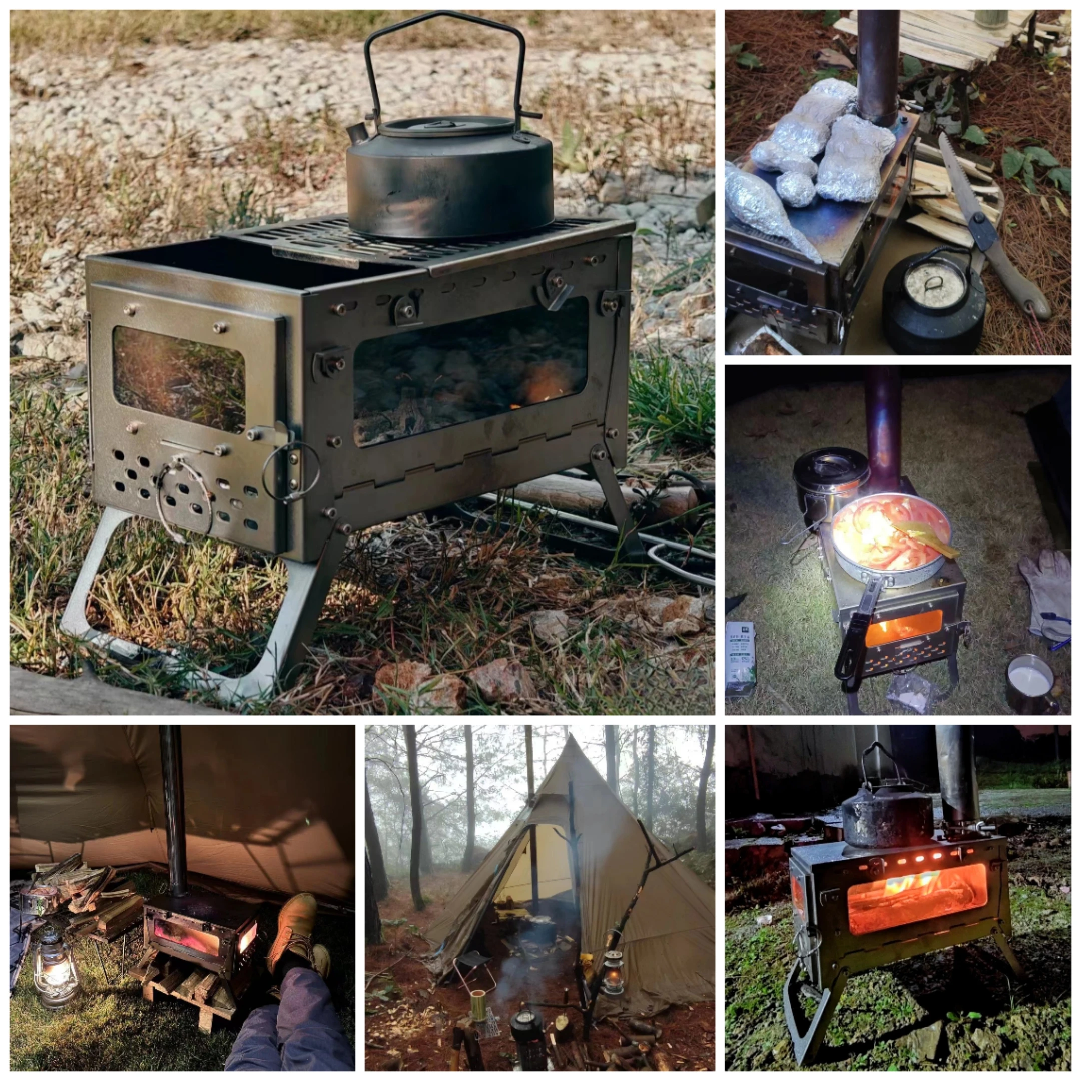 WT Star Ti Titanium Alloy Folding Firewood Stove Hiking Camping Heating Stove