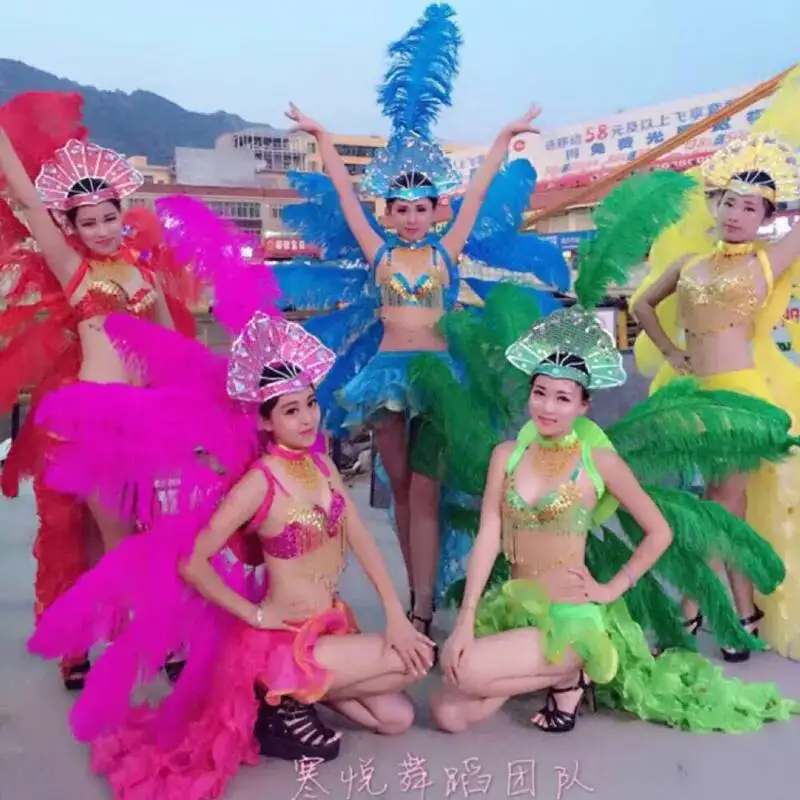 

Dance Atmospheric Samba Opening Brazilian Ostrich Feather Carnival Dance Performance Costume