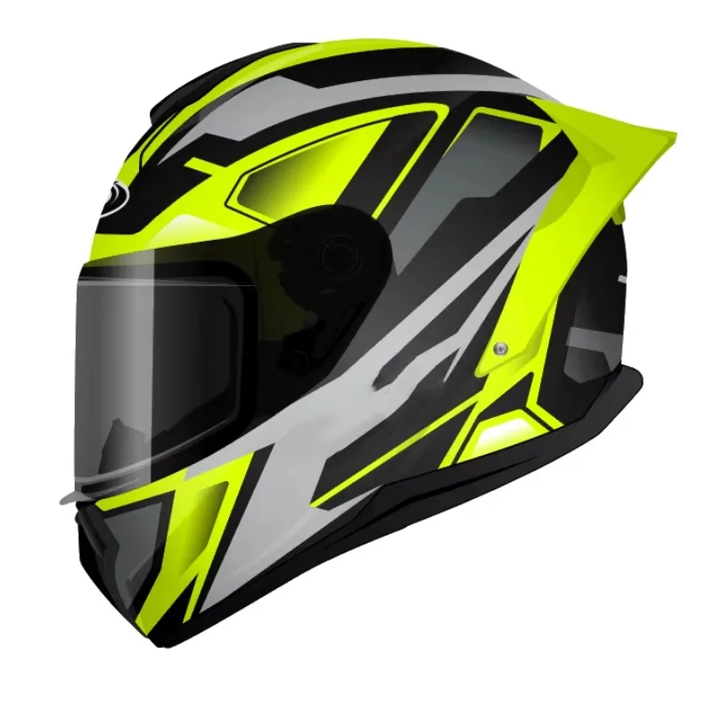 

STLF Hot Sale Manufacturer Customized Logo DOT Certified Full Face Helmet With Double Lens ABS Material Big Spoiler Motorcycle H