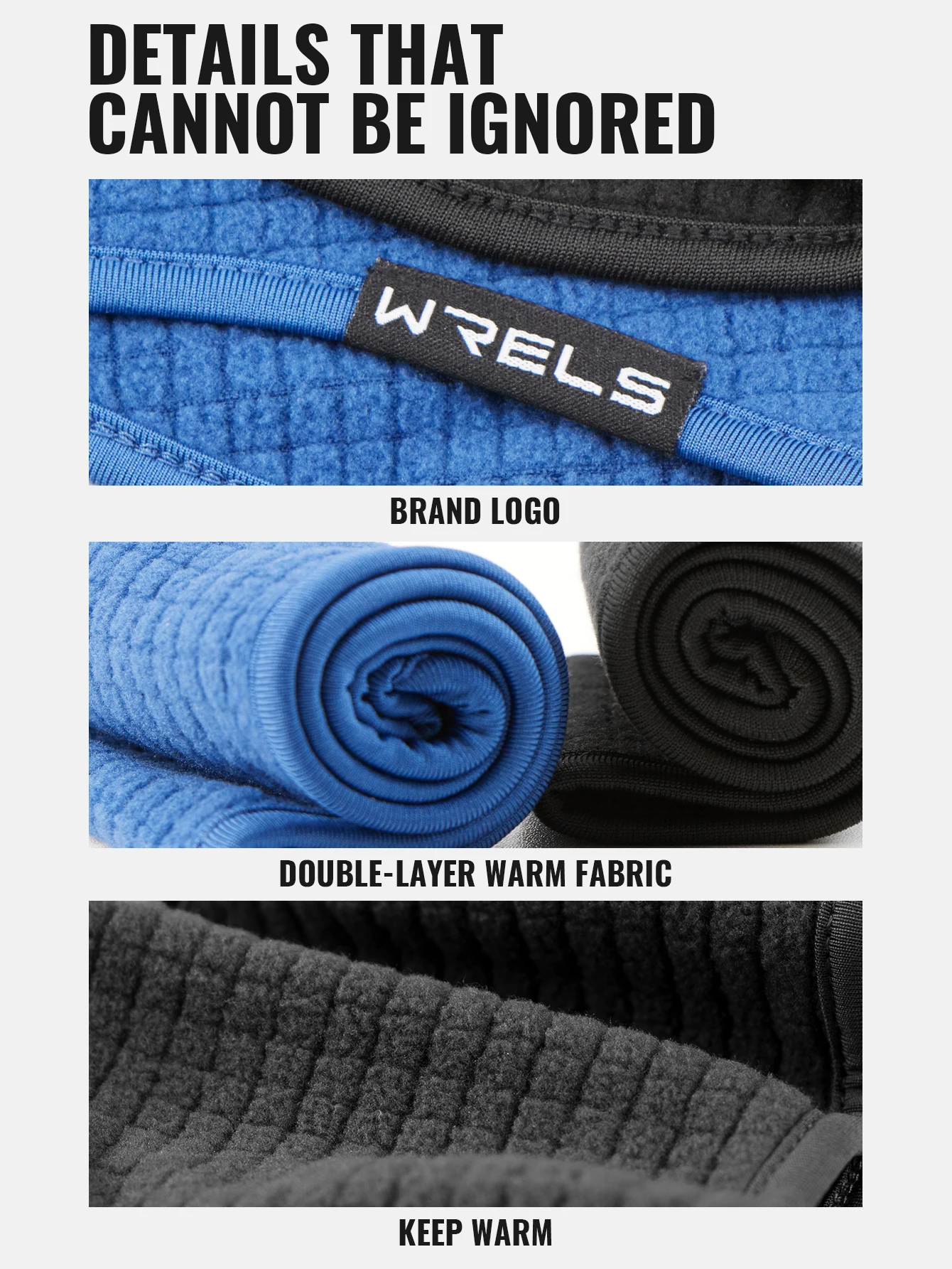 WRELS Anti-Rutsch-Sport-Stirnband, warme Fleece-Ohrenschützer, Ohrenschützer, Winterabdeckung, feuchtigkeitsableitend, für kaltes Wetter, warmes Winter-Stirnband – Detail 11