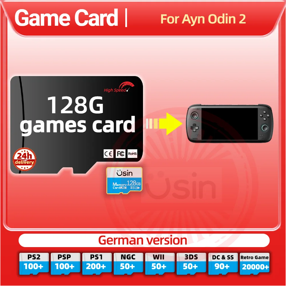 Memory Game Card For Ayn Odin 2 ODIN2 Mini German Version Retro PS2 PSP Games Android Gaming portable Console SD TF H-Speed 128G