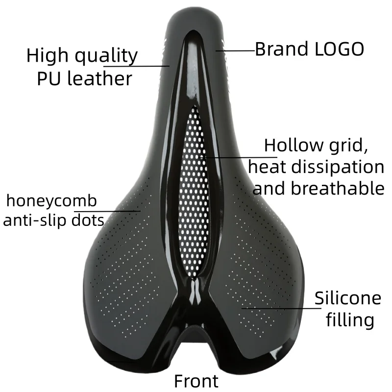 Honeycomb Saddle 160mm 3D Streamlined Black Anti-slip Comfortable Integrated Saddle with Taillight for MTB Road Bike Seat Parts