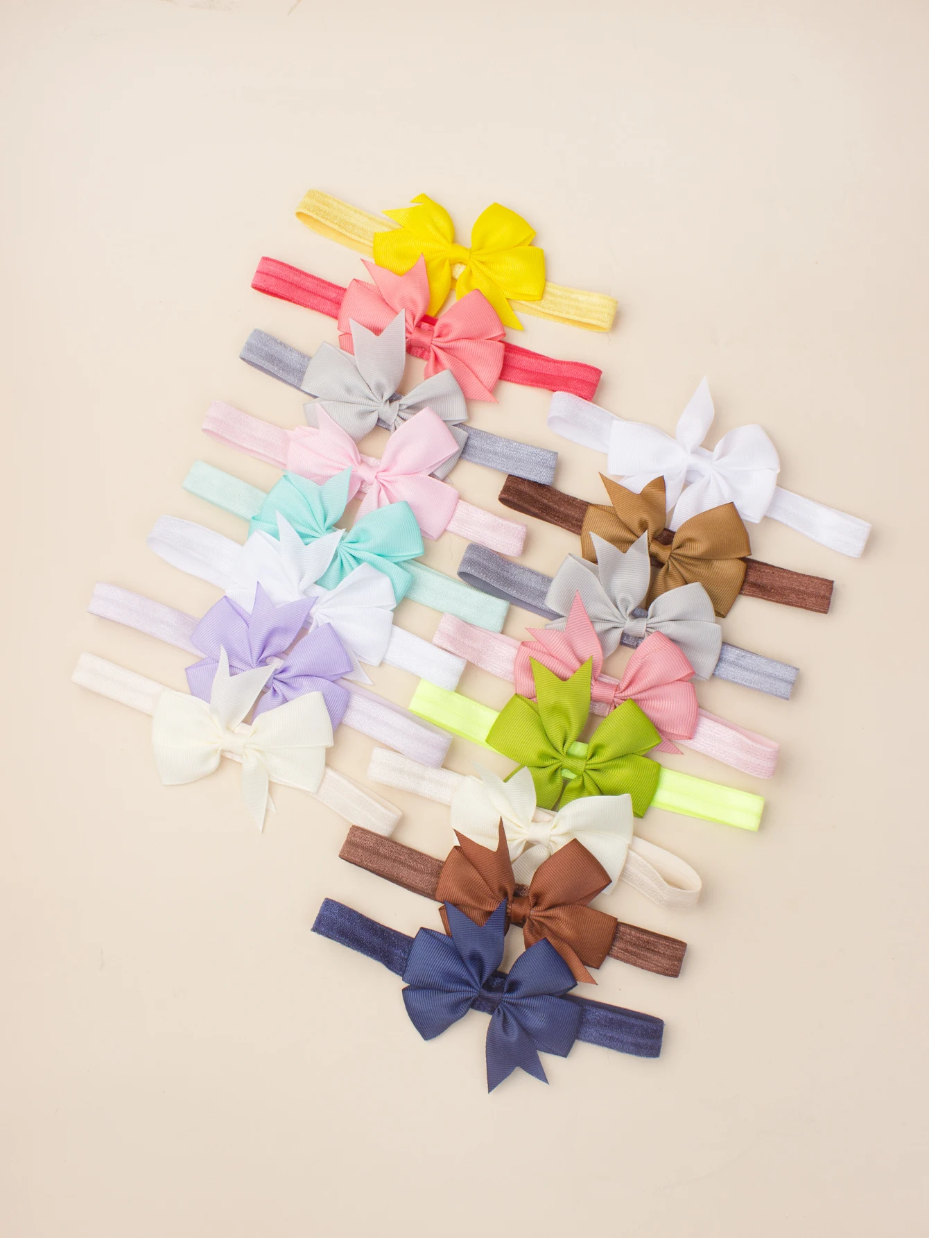 8pcs candy color baby headwear baby headbands bowknot soft nylon hair accessories cute fashion colorful children headwear