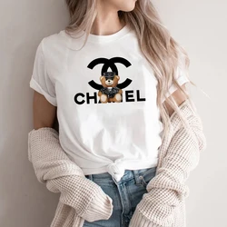 Fashion T-shirt Women's Cotton Breathable Short-sleeved Summer Y2K Clothing Female Harajuku Style Basic Tee Design O-Neck Top