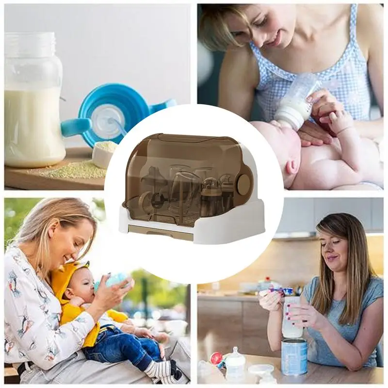 Toddler Bottles Storage Box Portable Bottle Storage With Cover Durable Countertop Rack For Toddler Bottles And Storage Box