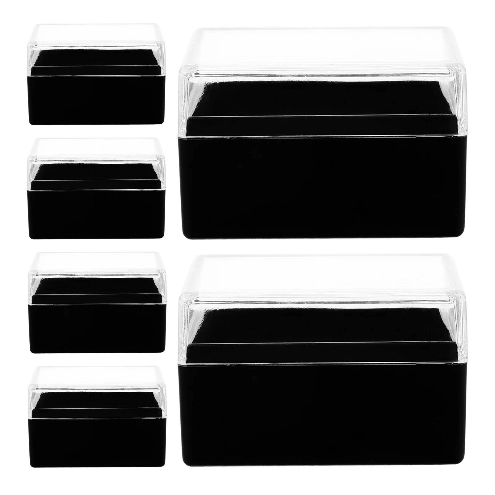 

6pcs Acrylic Specimen Display Boxes Reusable Storage Containers Desktop Mineral Showcase Lightweight Transparent Case For
