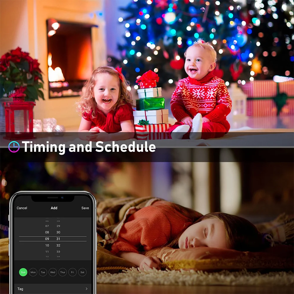 5M10M Remote Control WFI Light StringS Colorful Outdoor Festival Party Wedding Luminous Leather Line IP68 RGB Music  Lamp String