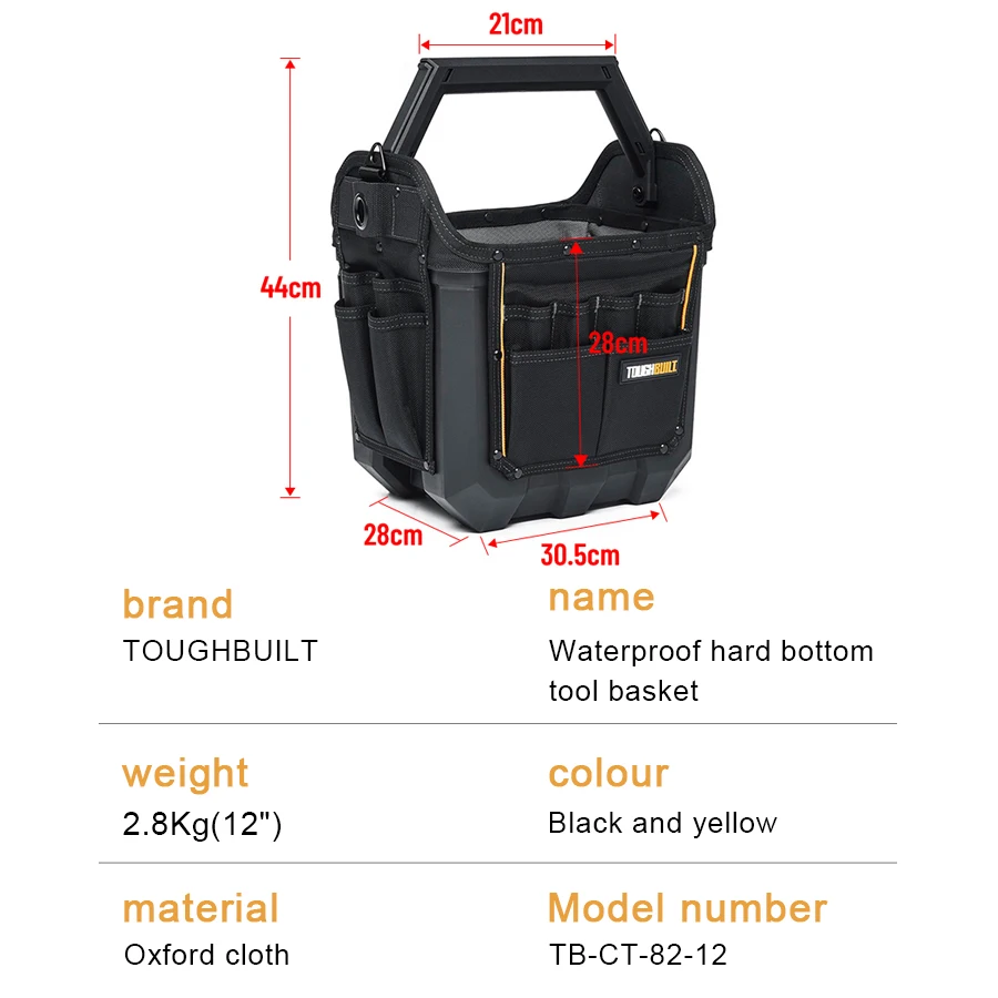 TOUGHBUILT TB-CT-82-12/TB-CT-82-16 Medium/Large Tool Tote 1Pcs