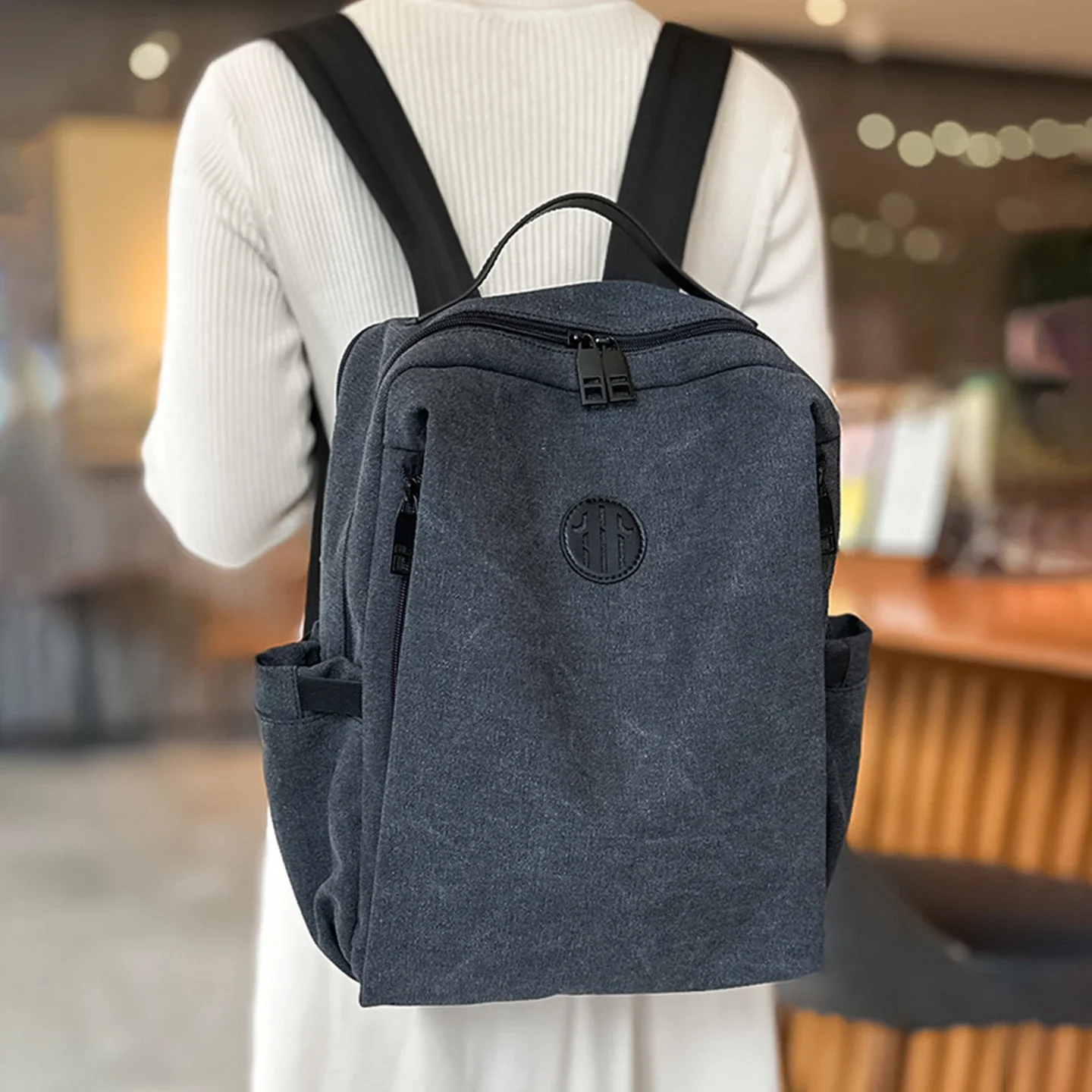 

Canvas Rucksack Men Women Casual Travel Backpack For Work Commute New Vintage Style College School Bookbag Minimalist Bag