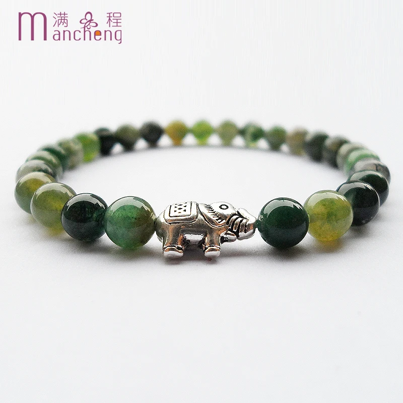 

fnaf 2 rupee item 6MM Natural Stone Beads Strand Moss Agate drunk Elephant Bracelet Women Men Elastic Pulsera Hombre Perfume