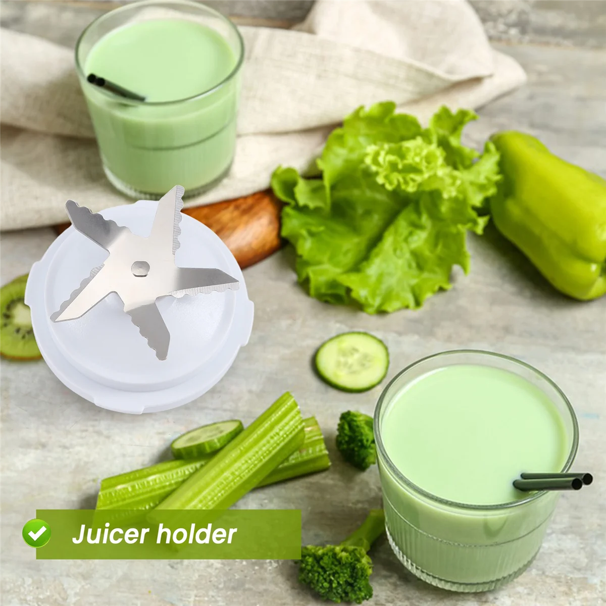 Lâminas de faca com anel de vedação para Philips, Juicer Blender Acessórios, Faca Titular, HR7625, HR7620, RI7620, RI7625, HR2160
