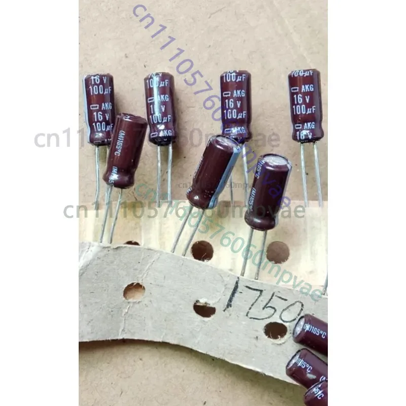 Condensador electrolítico de aluminio con patas de cobre sin oxígeno OFC, 20 piezas, Original de Japón, Nippon AKG, 16v, 100uf, 5x11mm