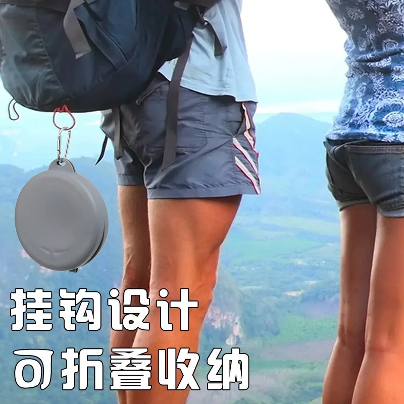 Portable Pet Folding Double Bowl TPE Feeding Basin for Cat Dog Outdoor Use Foldable Pet Dish