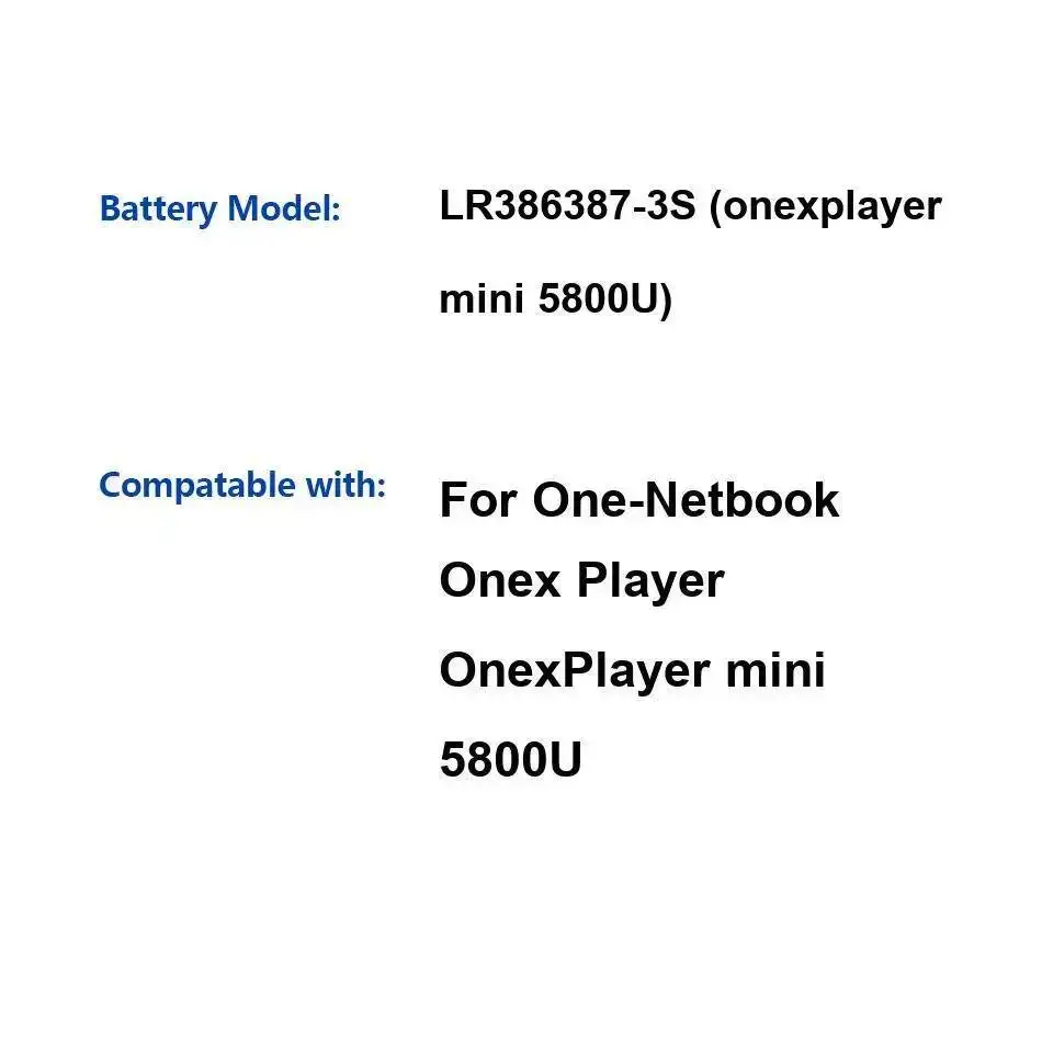 12600Mah pour One-Netbook Onex Player Mini 5800U LR386387-3S Onexplayer batterie de dispositif de jeu Portable haute Performance