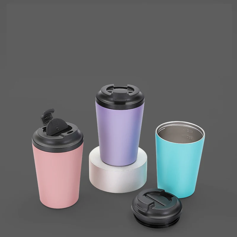 350ml/12oz Double Stainless Steel 304 Coffee Thermos Mug Leak-Proof Non-Slip Car Vacuum Flask Travel Thermal Cup Water Bottle