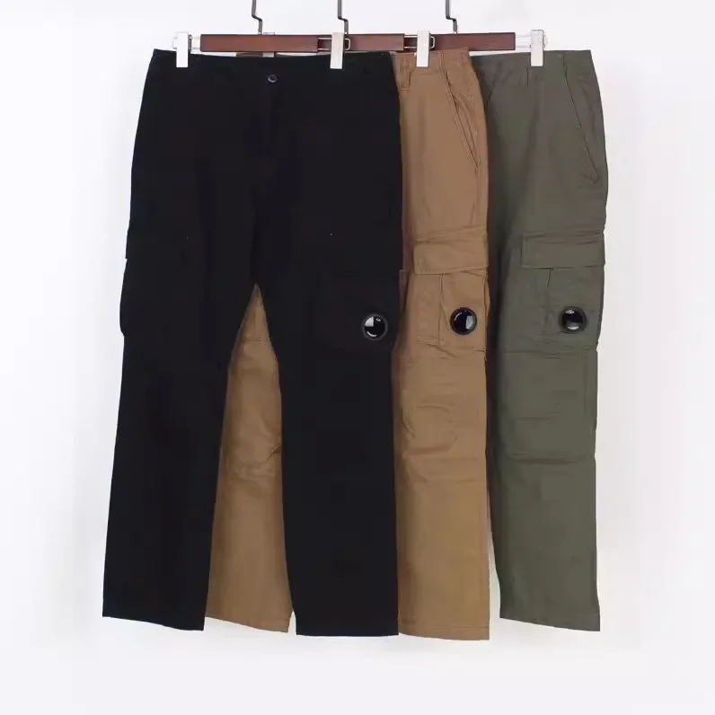 Classic Washed Workwear Pants Men's Casual Long Trousers Pocket Lens Detail Loose Fit Comfortable Men's Clothing