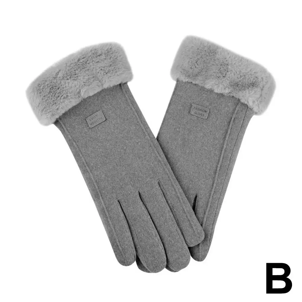 Duitse Fluwelen Mode Handschoenen Herfst Winter Leuke Harige Vrouwelijke Handschoenen Outdoor Sport Wanten Vrouwen Scherm Warm Volledige Vinger Mitte V3L9