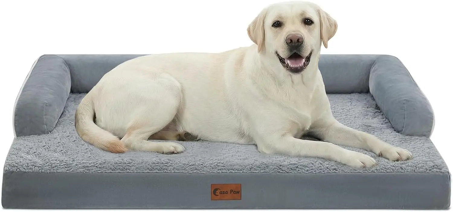 

Orthopedic XL Dog Bed for Extra Large Dogs, Waterproof Egg Crate Foam, 45x35in, Removable Washable Cover, Nonslip Bottom, Grey