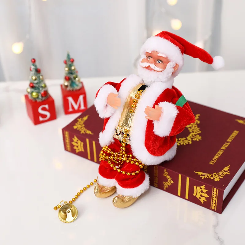 Electric Santa Claus Climbing Rope Ladder with Music Santa Musical Toys for Christmas Tree Home Decor Gifts for Boys and Girls