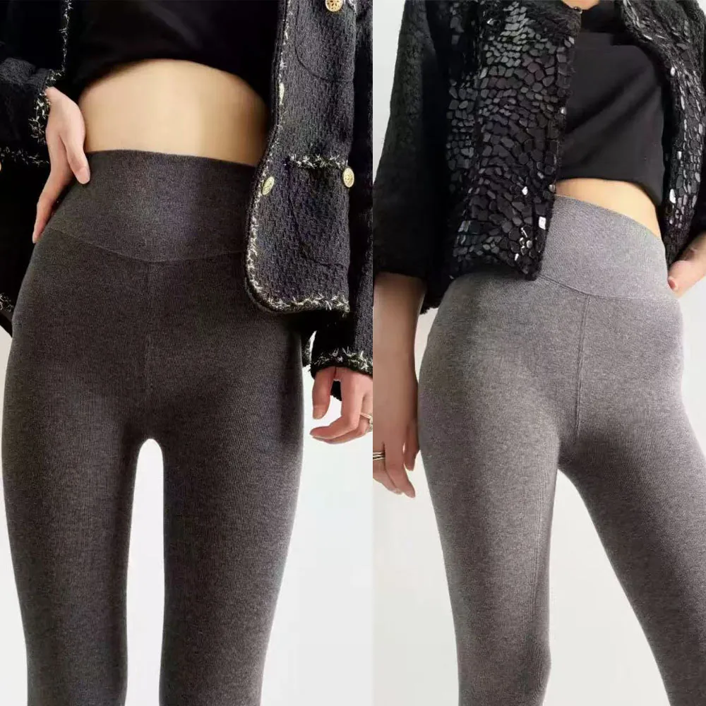 

Женские серые колготки под давлением, осенние теплые эластичные облегающие колготки, леггинсы с высокой талией, чулки в корейском стиле