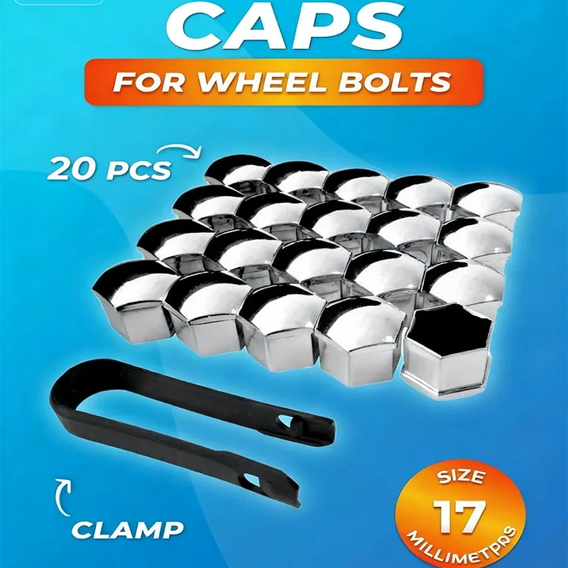 

20 Pcs Car Wheel Nut Caps 17mm/19mm/21mm Auto Hub Screw Cover Black Plastic Anti Dust Car Wheel Nut Bolt Covers Tire Accessories