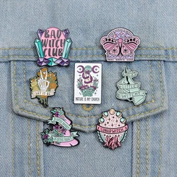 Just A Little Witchy Enamel Pins Crystal Butterfly Lunar Witch Club Brooches Lapel Badges Gothic Jewelry Gifts Drop Shipping