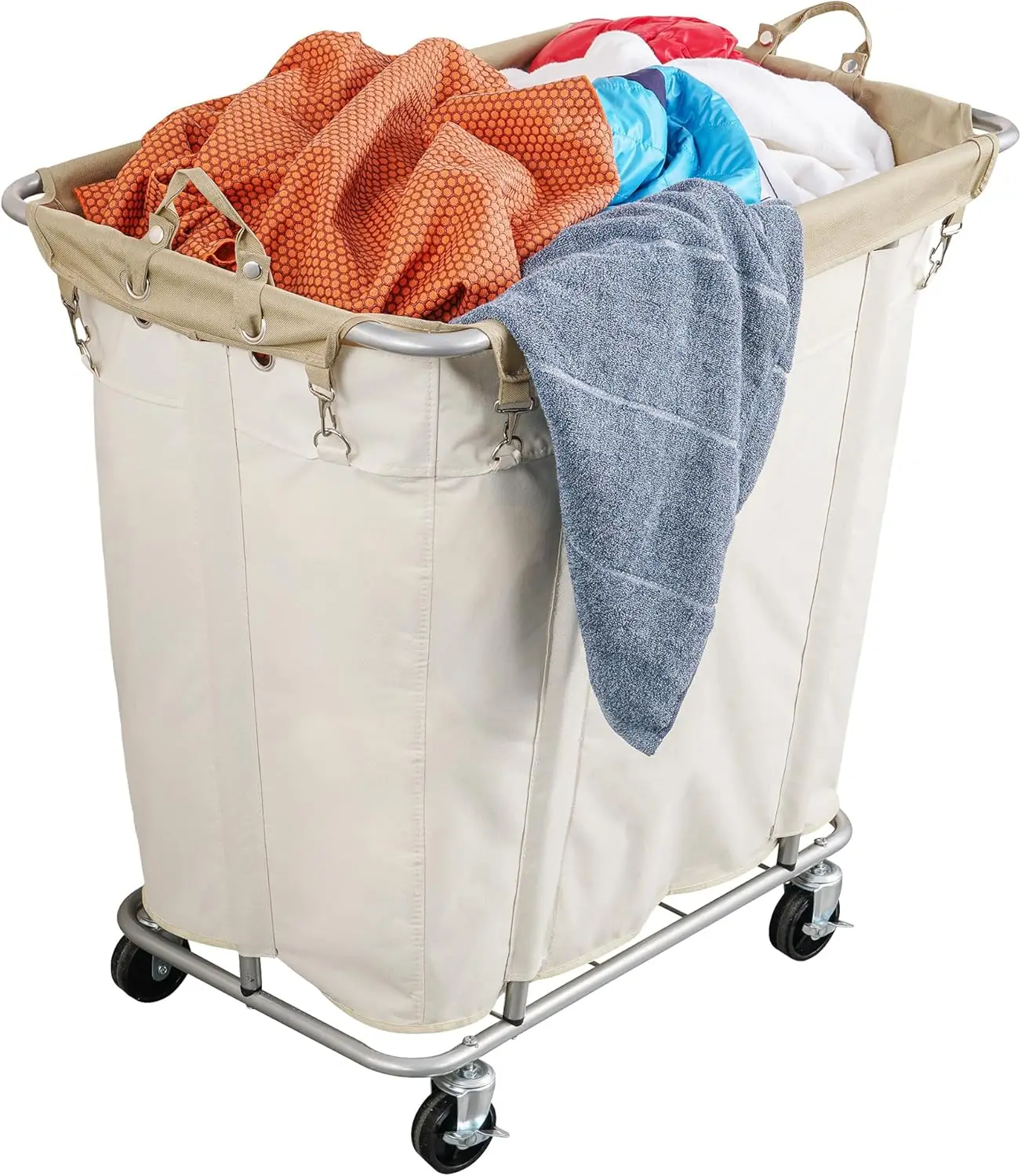 aundry Cart with Wheels 320L Large Rolling Laundry Cart for Commercial/Home, Rolling Laundry Basket with Steel Frame and