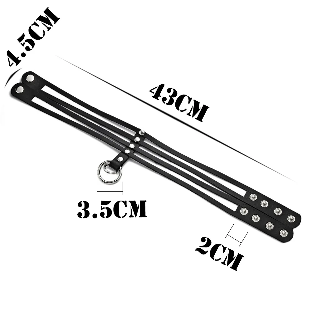 Unique Round Choker Necklace PU Leather Sexy Gift for Women Neckband Gothic Punk Neck Jewelry Sex Toys X633c image 5