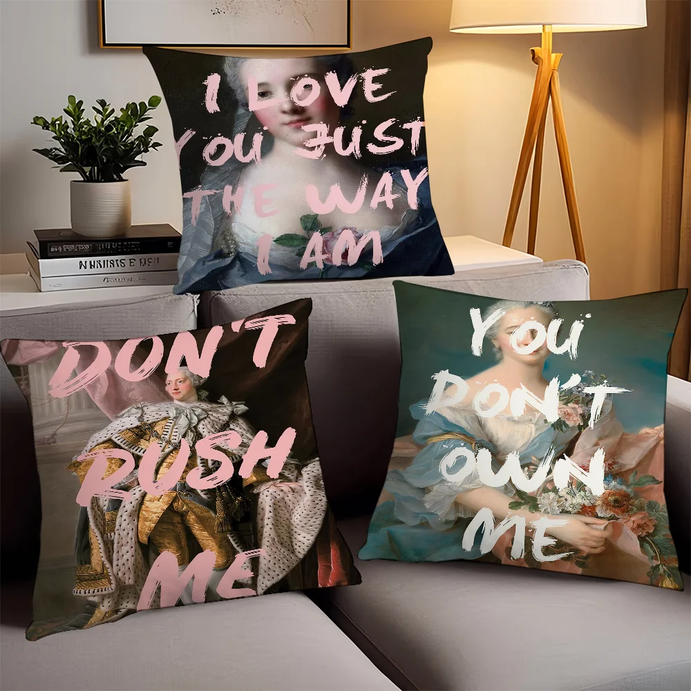 كيس وسادة صورة وسائد مكتب نسوية كلمات مناسبة للأريكة غطاء وسادة مزخرف للسيارة المضحكة