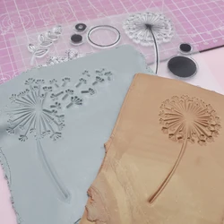 Clay Stamp Texture Emboss Sheet Ceramic Pottery Polymer Clay Dandelion Pattern Impression Template Designer DIY Art Hobby Supply