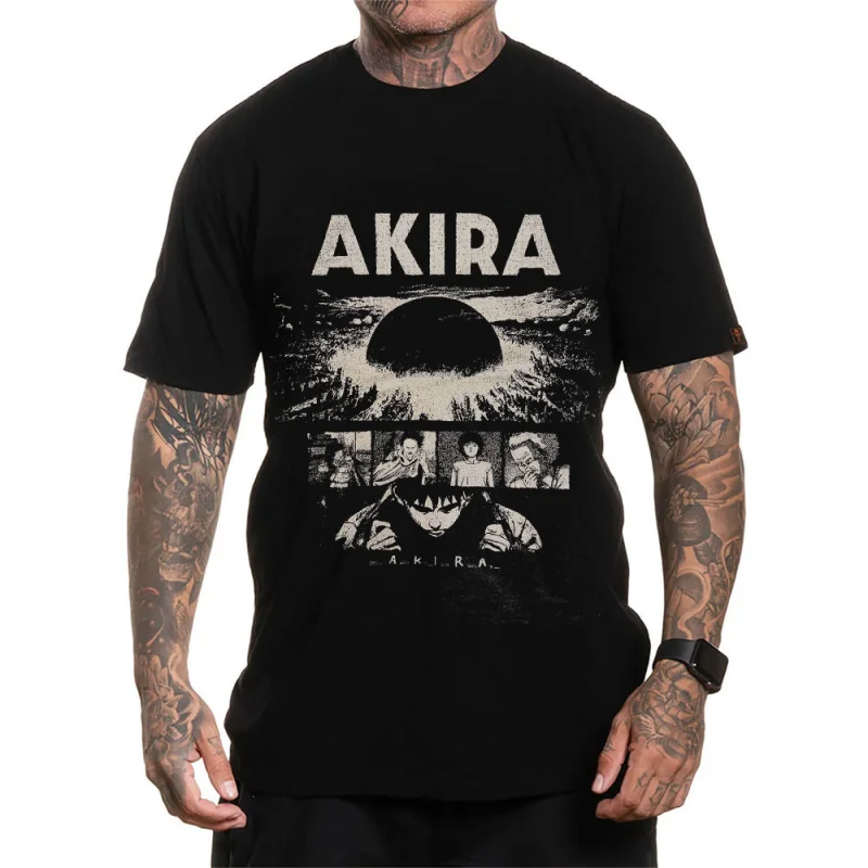 

Vintage Akira heve Anime T Shirt Cyberpunk Manga City explosion Graphic clothes cyber mecha Neo-Tokyo Streetwear All size tops