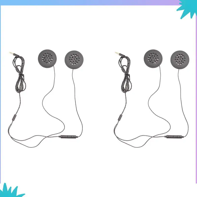 ABZW 2X 오토바이 헬멧 헤드셋 스피커 3.5Mm 잭 유선 헤드폰 이어폰 헤드폰 (오토바이 용 HD 마이크 포함)