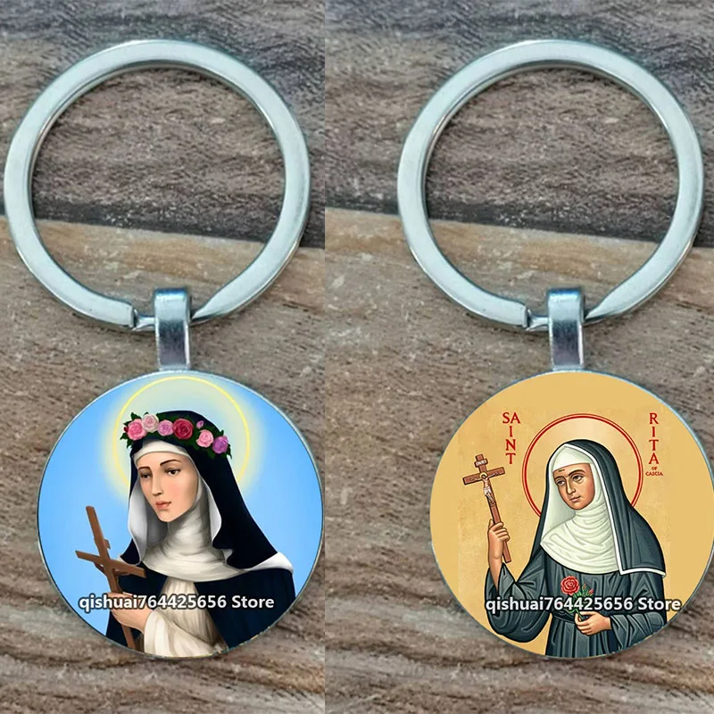 Religiöser Schlüssel bund Jungfrau Rita de Caesia italienisches religiöses Geschenk Schlüssel ring Jungfrau Maria