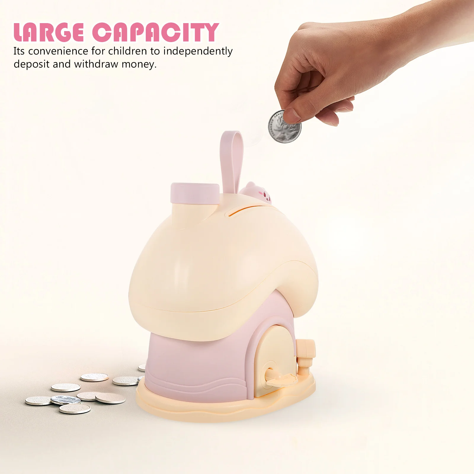

Mushroom Shaped Bank Piggy Bank For Money Pink Cottage Money Pot for Girls Kids Savings Jar Cartoon Decor Storage