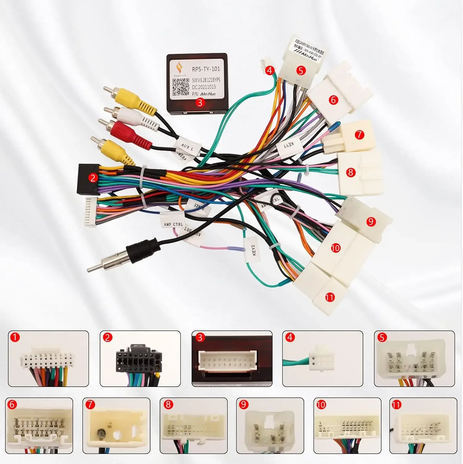 for Toyota Stereo Wiring Harness Kit for Corolla RAV4 Camry 4Runner Prado Tundra, Highlander Plug&Play Connector with CANBUS