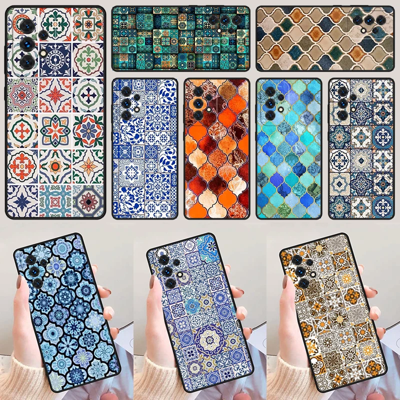 Moroccan Tiles Pattern For Samsung Galaxy A52 A72 A73 A20e A21S A50 A70 A11 A12 A42 A31 A40 A51 A71 A32 A80 A91 Phone Case