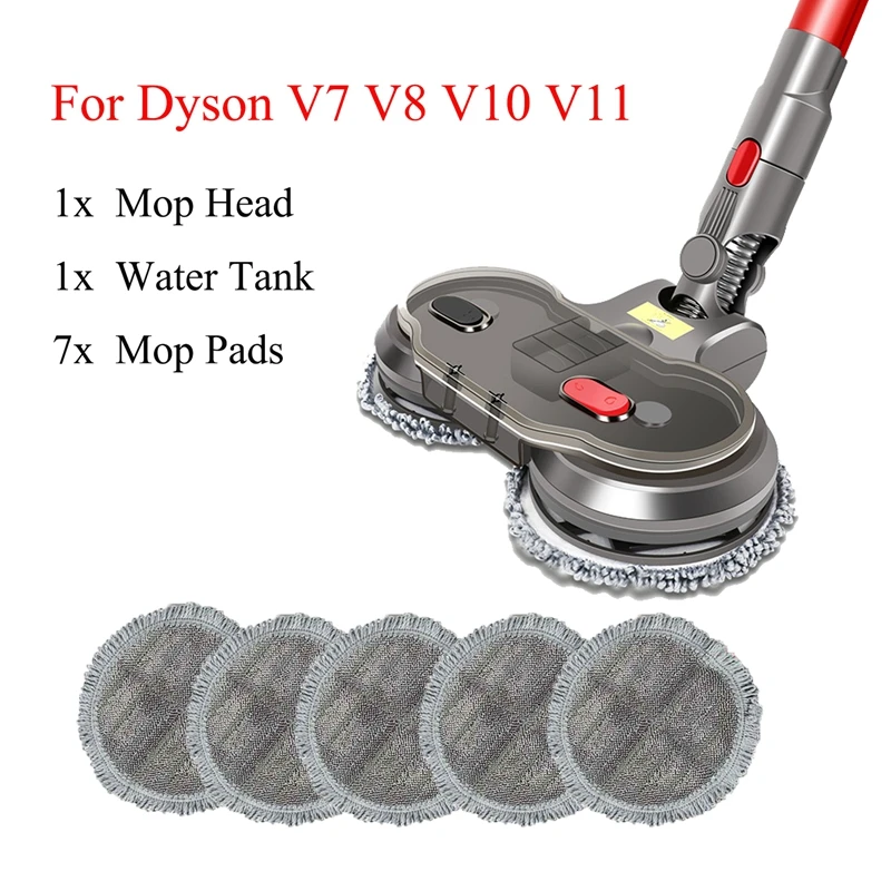 Electric Wet Dry Mopping Head for Dyson V7 V8 V10 V11 Cordless Vacuum Cleaner Accessories with Water Tank Mop Pads