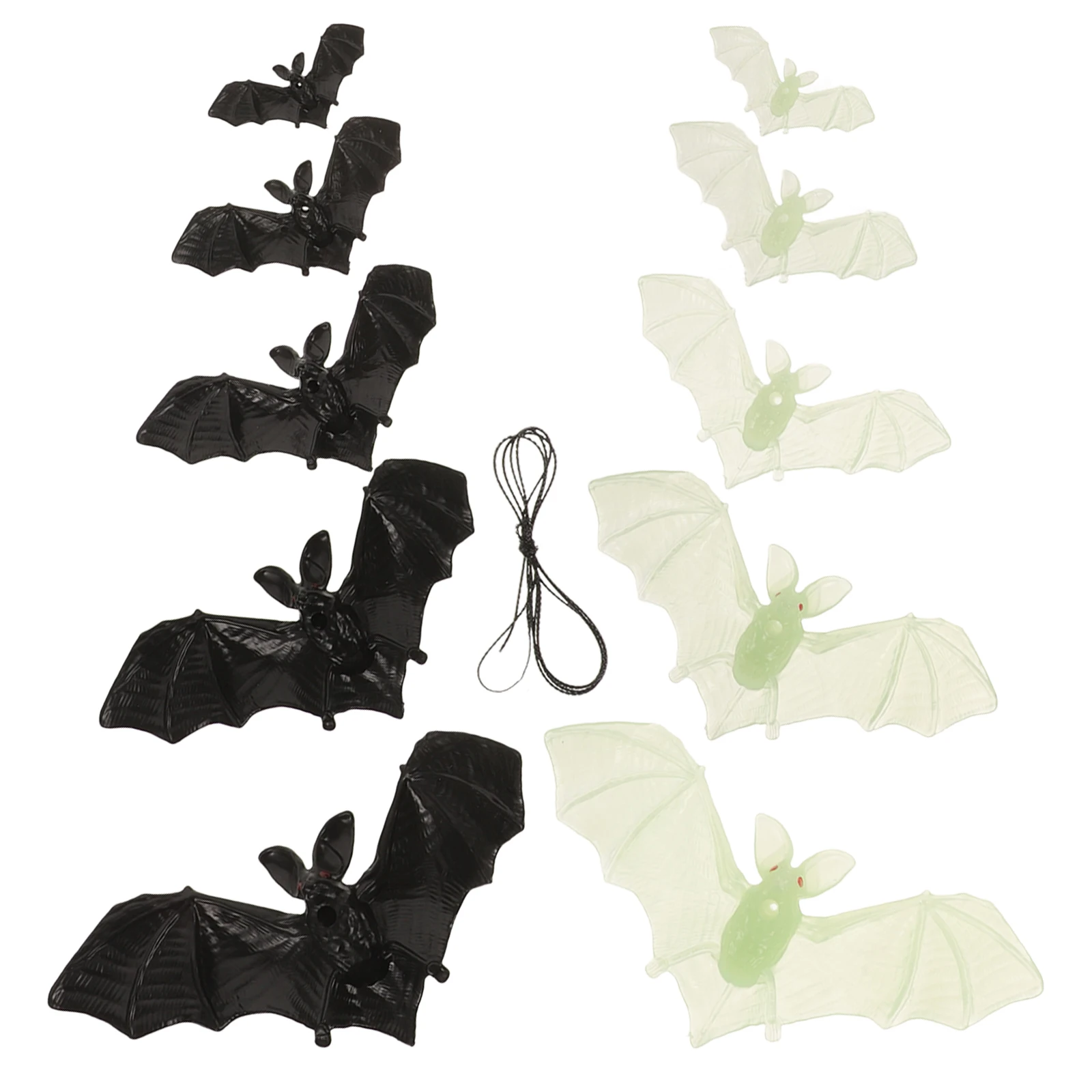 

10 Pcs Glow Halloween Bats Bat Decorations Halloween Large Bats Hanging Rope Plastic Crafts Party Favors Bat Stickers