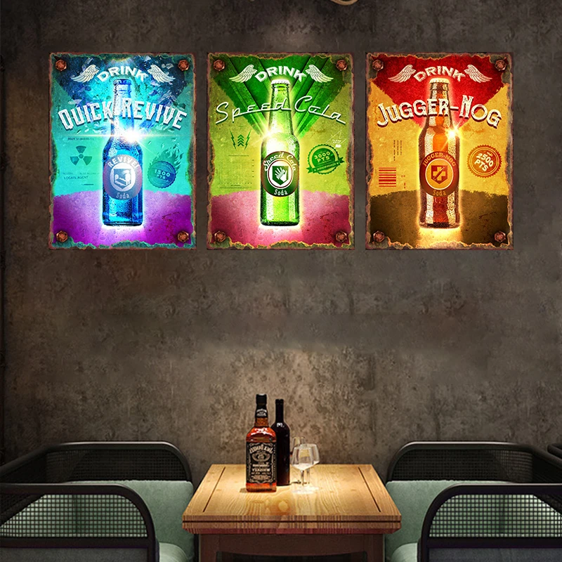 Perk-a-Cola Drink Series Metal Tin Sign Bar Club HD Poster Home Kitchen Mural Restaurant Wall Decor Plaques Pub Retro Iron Plate