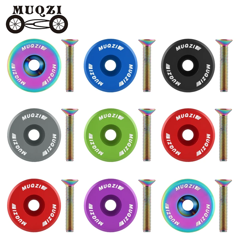 MUQZI Headset Top Cap Kit Aluminum 1-1/8 Inch Bike Headset Stem Cap with M6x30mm Bolt