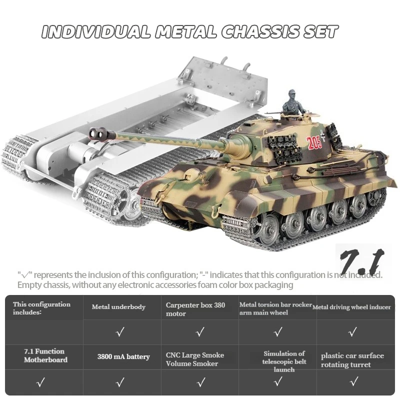 Henglong Cnc-C metalowe podwozie zbiornik zdalnie sterowany elektryczny czołg T90 Tiger Tank M1a2 T72 3889-1 Leopard 2a6 3818 RC Car