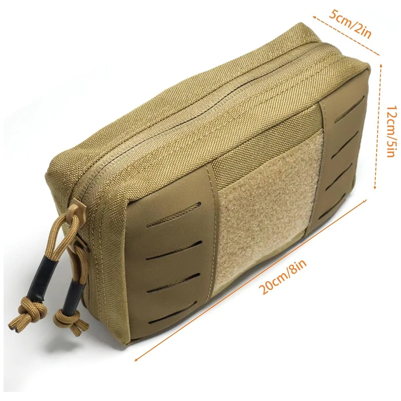 Tactical Molle Horizontal Admin Pouch Multi-Purpose Laser-Cut EDC Tool Pouch EMT Pouch Utility Bag