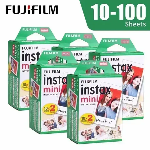 Oorsprong Fujifilm Instax Mini Film Papier 10-100 Vellen Voor Fuji Instant Film Camera 'S Instax Mini 12 11 9 40 70 90 Link Liplay Evo