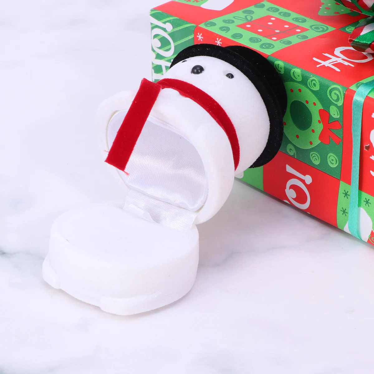 

Коробка со снеговиком, фланелевая коробка для хранения ювелирных изделий, ганайзер, нежный держатель для ожерелья, подарочный чехол, черный элегантный для женщин и девочек, серьги