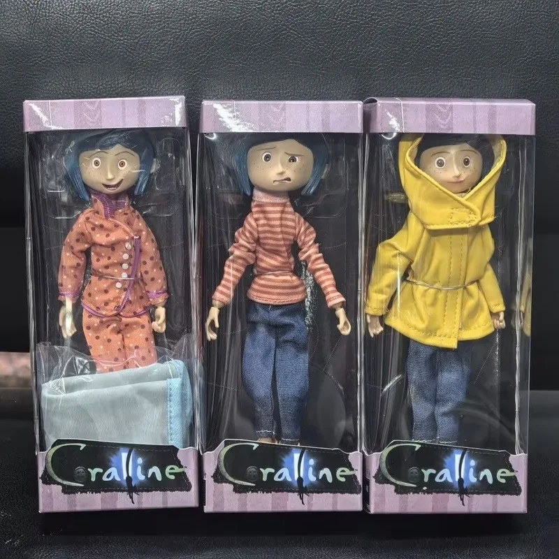 NECA Coraline 7 Inch Articulated Action Figure Movie Version Third Generation Pajama Version With Blanket Collectible Figurine